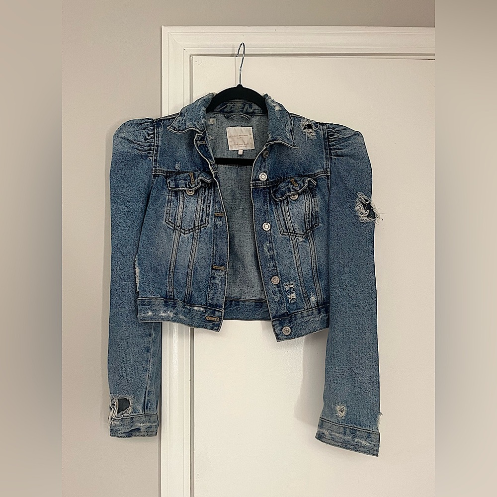 Zara denim distressed jacket!